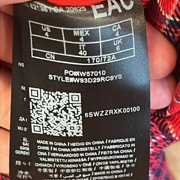 Guess Womens Kingsroad plaid red LS‎ Dacey Romper Summer vneck Y2K streetwear - Picture 6 of 9